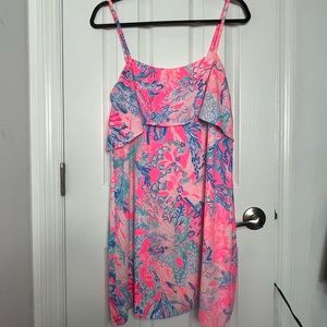 Lilly pullitzer size small hot pink adjustable spaghetti strap dress
